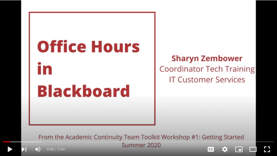 Blackboard Tutorial Videos YSU